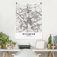 Klebefieber Poster Stadt-, Land- & Weltkarten Stadtplan Hannover - Klassik