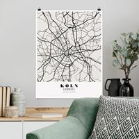 Poster Stadt-, Land- & Weltkarten Stadtplan Köln - Klassik