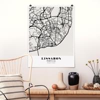 Klebefieber Poster Stadt-, Land- & Weltkarten Stadtplan Lissabon - Klassik