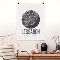 Klebefieber Poster Stadt-, Land- & Weltkarten Stadtplan Lissabon - Retro