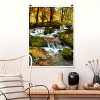 Klebefieber Poster Natur & Landschaft Wasserfall herbstlicher Wald