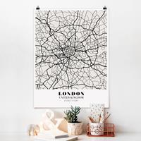 Klebefieber Poster Stadt-, Land- & Weltkarten Stadtplan London - Klassik