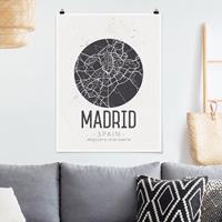 Klebefieber Poster Stadt-, Land- & Weltkarten Stadtplan Madrid - Retro