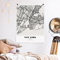 Klebefieber Poster Stadt-, Land- & Weltkarten Stadtplan New York - Klassik