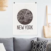 Klebefieber Poster Stadt-, Land- & Weltkarten Stadtplan New York - Retro