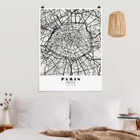 Klebefieber Poster Stadt-, Land- & Weltkarten Stadtplan Paris - Klassik