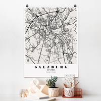 Klebefieber Poster Stadt-, Land- & Weltkarten Stadtplan Salzburg - Klassik