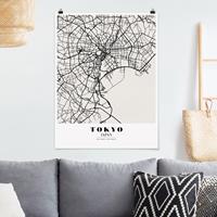 Klebefieber Poster Stadt-, Land- & Weltkarten Stadtplan Tokyo - Klassik