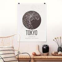 Klebefieber Poster Stadt-, Land- & Weltkarten Stadtplan Tokyo - Retro