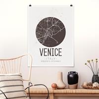 Klebefieber Poster Stadt-, Land- & Weltkarten Stadtplan Venice - Retro