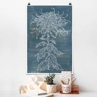 Klebefieber Poster Blumen Indigo-Pflanzen I