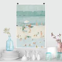 Klebefieber Poster Strand Sandbank im Meer I