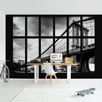 Klebefieber Fototapete Fenster Manhattan Brücke NY