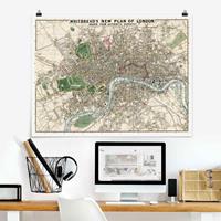 Klebefieber Poster Vintage Stadtplan London