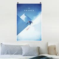 Klebefieber Poster Reiseposter - Ski in Frankreich