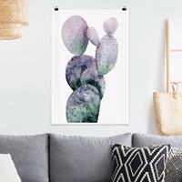 Klebefieber Poster Blumen Kaktus in Lila I