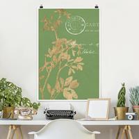 Klebefieber Poster Blumen Goldene Blätter auf Lind I