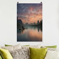 Klebefieber Poster Natur & Landschaft Sonnenaufgang über chinesischem Fluss