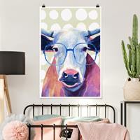 Klebefieber Poster Kinderzimmer Bebrillte Tiere - Kuh