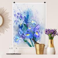 Klebefieber Poster Blumen Aquarell Blumen Iris