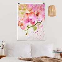 Klebefieber Poster Blumen Aquarell Blumen Orchideen