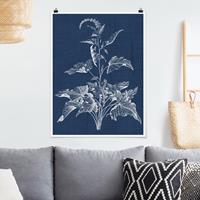 Klebefieber Poster Blumen Denim Pflanzenstudie II