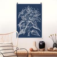 Klebefieber Poster Blumen Denim Pflanzenstudie III