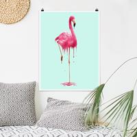 Klebefieber Poster Tiere Schmelzender Flamingo