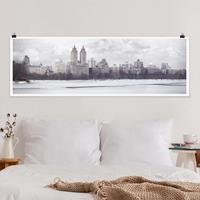 Klebefieber Panorama Poster Architektur & Skyline No.YK2 New York im Schnee