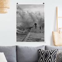 Klebefieber Poster Strand Tosendes Meer