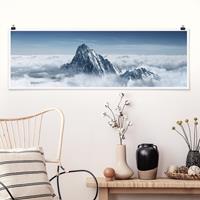 Klebefieber Panorama Poster Natur & Landschaft Die Alpen über den Wolken