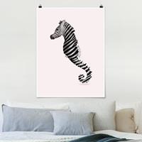 Klebefieber Poster Tiere Seepferdchen mit Zebrastreifen