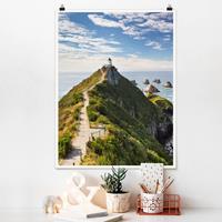 Klebefieber Poster Natur & Landschaft Nugget Point Leuchtturm und Meer Neuseeland
