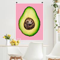 Klebefieber Poster Tiere Avocado mit Igel