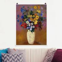 Klebefieber Poster Kunstdruck Odilon Redon - Blumen in einer Vase