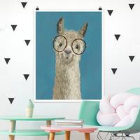 Klebefieber Poster Tiere Lama mit Brille I