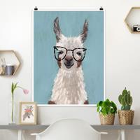 Klebefieber Poster Tiere Lama mit Brille II