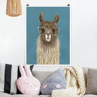 Klebefieber Poster Tiere Lama mit Brille III