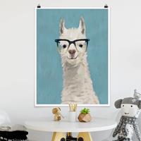 Klebefieber Poster Tiere Lama mit Brille IV