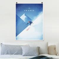 Klebefieber Poster Reiseposter - Ski in Frankreich