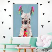 Klebefieber Poster Tiere Lama mit Schmuck III