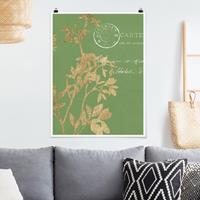 Klebefieber Poster Blumen Goldene Blätter auf Lind I