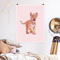 Klebefieber Poster Tiger mit Glitzer