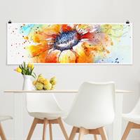 Klebefieber Panorama Poster Blumen Painted Sunflower