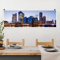 Klebefieber Panorama Poster Architektur & Skyline Good Night Boston