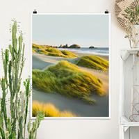 Klebefieber Poster Strand Dünen und Gräser am Meer