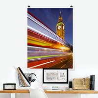 Klebefieber Poster Architektur & Skyline Verkehr In London am Big Ben bei Nacht