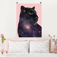 Klebefieber Poster Tiere Panther mit Galaxie
