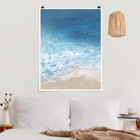 Klebefieber Poster Strand Ebbe und Flut in Farbe I