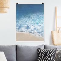 Klebefieber Poster Strand Ebbe und Flut in Farbe II